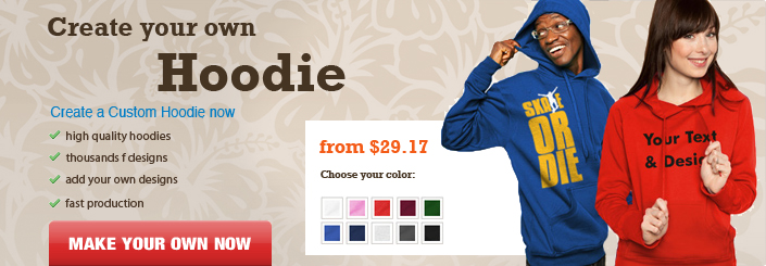 Make Custom Hoodies online Cheap - No Minimums |